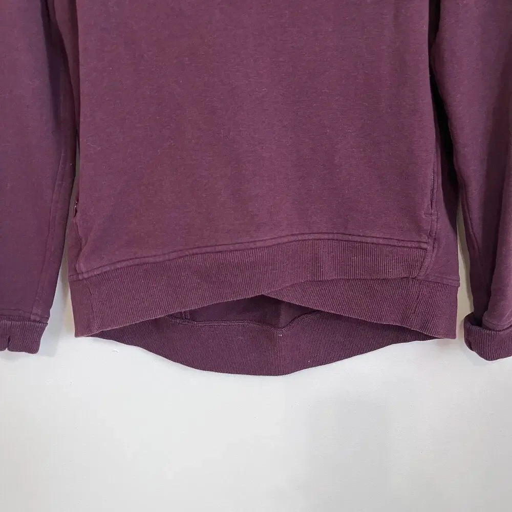 Lululemon Womens Thick Warm Pullover Sweatshirt Size 8 Burgundy‎ Oversized Cozy